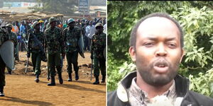 Collage of police officers (Left) and Businessman  Peter Kilimo
