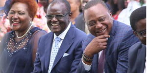Meru Senator Kiraitu Murungi and his wife Priscilla Murungi and President Uhuru Kenyatta at a past event