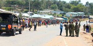 Police ease tensions at Sondu, Kisumu on July 13, 2023.