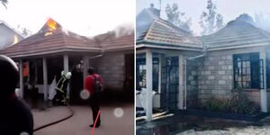 A burned down bungalow where a Kitengela man torched himself on March 27 