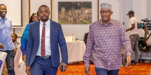 the health cabinet secretary aden duale alongside the kmpdu secretary general davji atellah during theduring the 9th annual delegates conference (adc) of  kmpdu (1).jpg