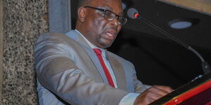 KNBS DG Macdonald Obudho during the launch of the 2024 Economic Survey Report on May 20, 2024