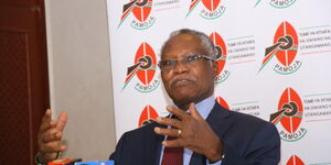 NCIC Chair Dr. Samuel Kobia addressing members of the press