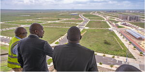 Interior CS, Kipchumba Murkomen, and other government officials tour Konza Technopolis, a smart city still under construction, on December 2, 2024.