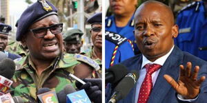  A collage of Inspector General of Police Japhet Koome and Interior Cabinet Secretary Kithure Kindiki.