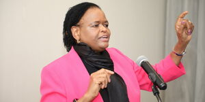 CJ Martha Koome addressing fellow state actors during the NCAJ meeting