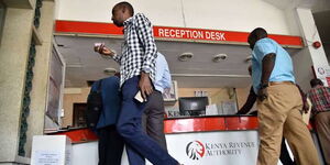 Kenyans being attended to at KRA offices.