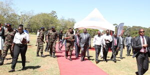 Prime Cabinet Secretary Musalia Mudavadi attending the graduation ceremony for the KRA Revenue Service Assistants at Recruits Training College in Eldoret in August 25, 2023.