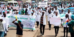 Image of Clinical Officers participating in a protest