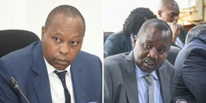 A photo collage of KeNHA boss Kung'u Ndung'u (left) and KERRA boss Philemon Kandie.
