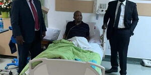 DP Ruto and mumias East MP Benjamin Washiali when they visited Moses Kuria in Hospital