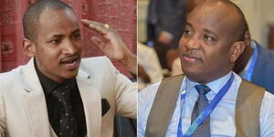 Embakasi East MP Babu Owino and Citizen TV Anchor Linus Kaikai