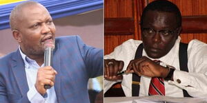 A side by side picture of Gatundu South MP Moses Kuria and Political analyst Mutahi Ngunyi