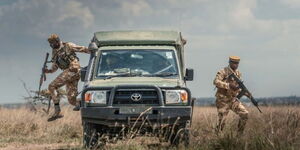 KWS officers conducting an exercise at a park in 2024.