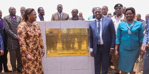 Pastor Dorcas Gachagua presiding over the ground breaking ceremony for the construction of a Rehabilitation and Wellness Centre at Kandutura, in Laikipia County hosted by Governor Joshua Irungu on October 11, 2023