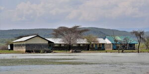 Rising waters of Lake Baringo