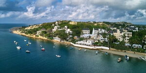 An aerial shot of Lamu Island