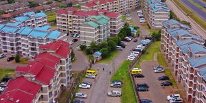 An aerial photo of apartments in Lang'ata estate in Nairobi.
