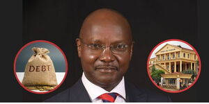 Deceased lawyer Kyalo Mbobu and an insert of Milimani Law Court in Nairobi 