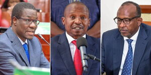 Left to right: CS nominees Opiyo Wandayi, Kithure Kindiki and Aden Duale.