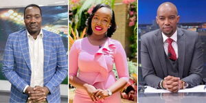 Left to right: Journalists Willis Raburu, Grace Kuria and Waihiga Mwaura.