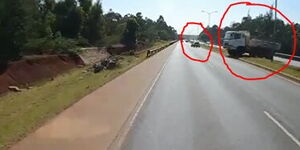 A screengrab of the accident along Southern Bypass in a video shared on March 4, 2022