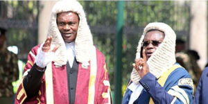 National Assembly Speaker Justin Muturi (left) and Senate Speaker Ken Lusaka.