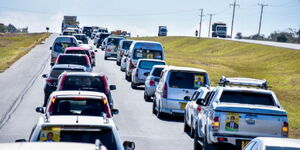 Convoy belonging to the UDA party heading to Machakos Town on Tuesday, January 26, 2021.