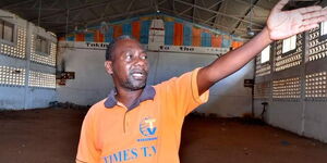 Pastor Paul Mackenzie at his church in Kilifi County.