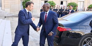 France President Emmanuel Macron and his Kenyan counterpart William Ruto in Paris on Friday June 23, 2023