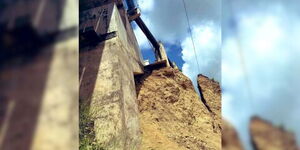 Section of the Sabaki Bridge in Magarini Sub-County, Kilifi County, showing erosion after flooding, June 4, 2025.
