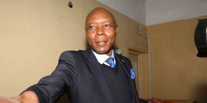 Ex-Mungiki leader Maina Njenga at the Nakuru Law Courts on Wednesday, May 24, 2023.