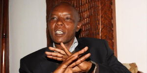 Former Mungiki leader Maina Njenga speaking during an interview in 2020.
