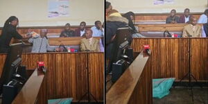 A witness in a case against former Mungiki Leader Maina Njenga collapses in court on November 20, 2023.