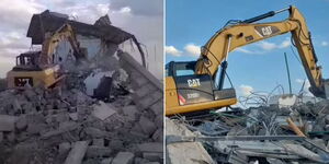 A photo collage of homes in Atho Ruver being demolished on October 13, 2023, after President William Ruto's directive.