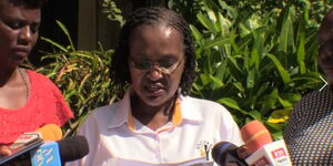 A screen grab of Prof. Marion Mutugi, a commissioner at KNCHR speaking during a press briefing in Malindi on May, 11, 2023.