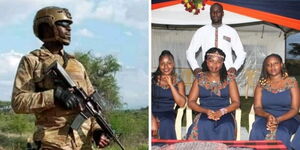 A side-by-side image of Martin Cheruiyot and their engagement ceremony last year. 
