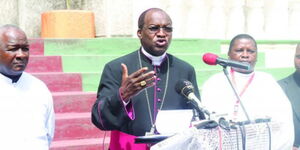 Mombasa Catholic Archbishop Martin Kivuva speaking at the Holy Ghost Cathedral Church on September 14, 2022.