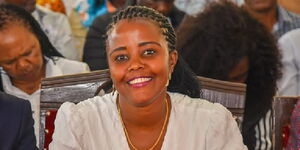Lamu Woman Rep. Muthoni Marubu during the burial service of of Alice Wangari Gakuya on Saturday, December 3, 2025.