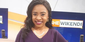 Anchor Mashirima Kapombe at Citizen TV studios before a broadcast