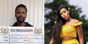 A photo collage of John Matara and 26-year-old Starlet Wahu.