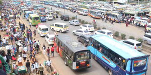 Public Service Vehicles operating along a highway in Nairobi 