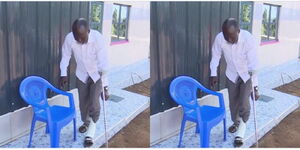 A photo collage of politician Zablon Mathenge who was alleged injured by auctioneers