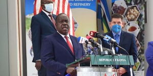 CS Fred Matiang'i speaking at the launch of the negotiations of a Free Trade Agreement between Kenya and the United States of America on July 8, 2020.