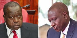 Interior Cabinet Secretary Fred Matiang'i and Deputy President William Ruto