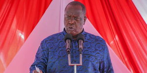 Former Interior Cabinet Secretary Dr. Fred Matiang'i during delegation meeting of grassroots leaders from the Kuria community in Migori County at his Nyansiongo residence on December 11, 2025