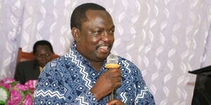 Mavoko MP Patrick Makau addresses a congregation during a church service at ABC Bomani on June 11, 2023. 