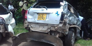  The accident scene on Mbagathi Way, Nairobi on April 4, 2020.