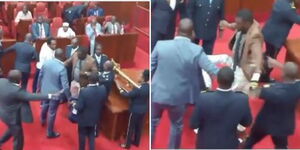 Nairobi Members of the County Assembly fight each other on April 23, 2024