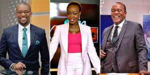 From left to right: Citizen TV News anchor Waihiga Mwaura, former news anchor Terryanne Chebet and veteran journalist Jeff Koinange.